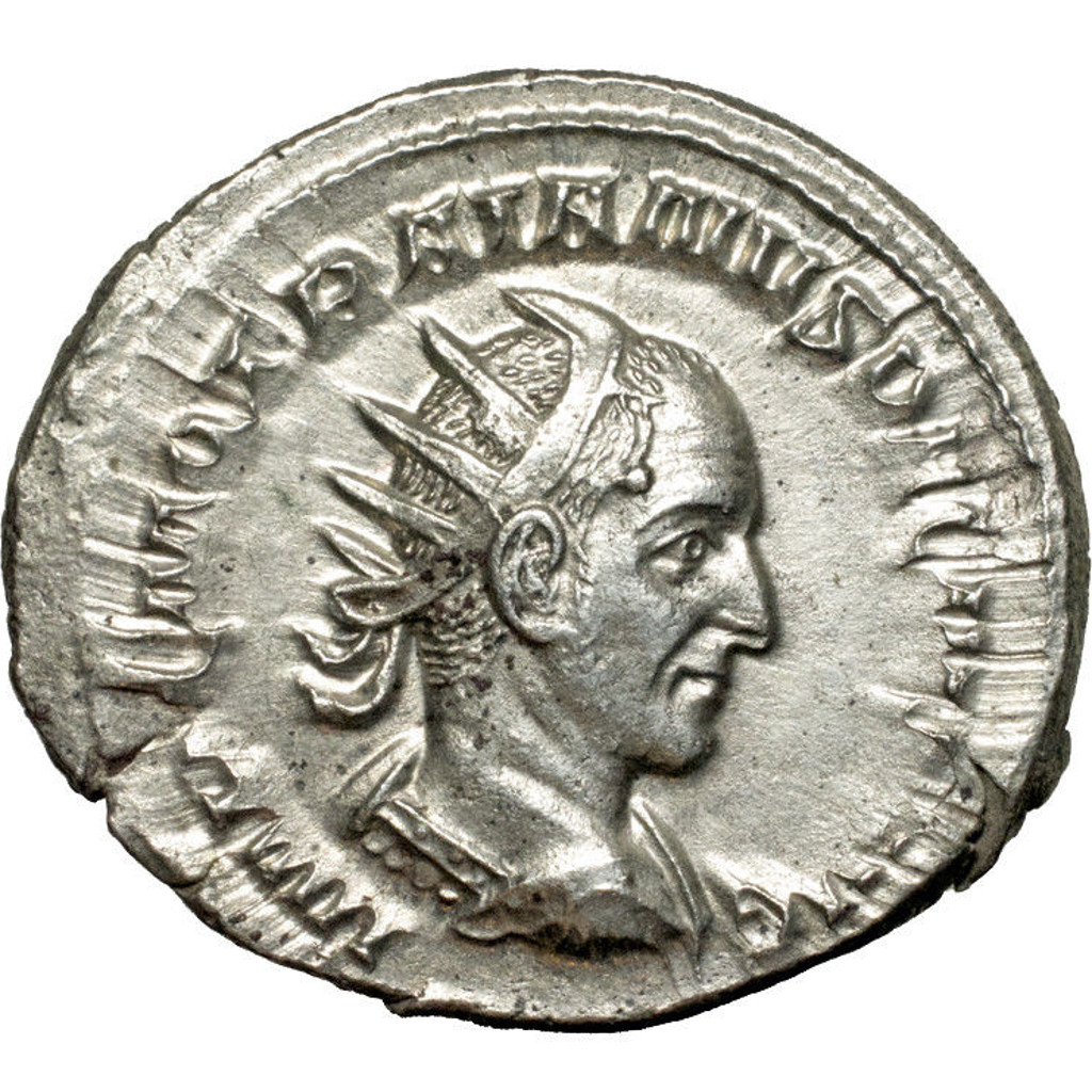 A silvered antoninianus, the debased double-denarius of the 3rd century.