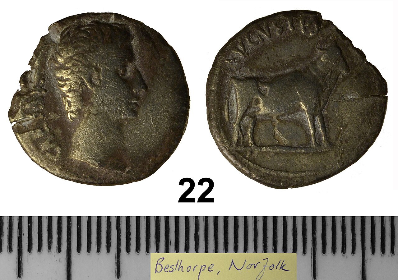 A Roman silver denarius, the kind of ancient coin NGC Ancients grades.