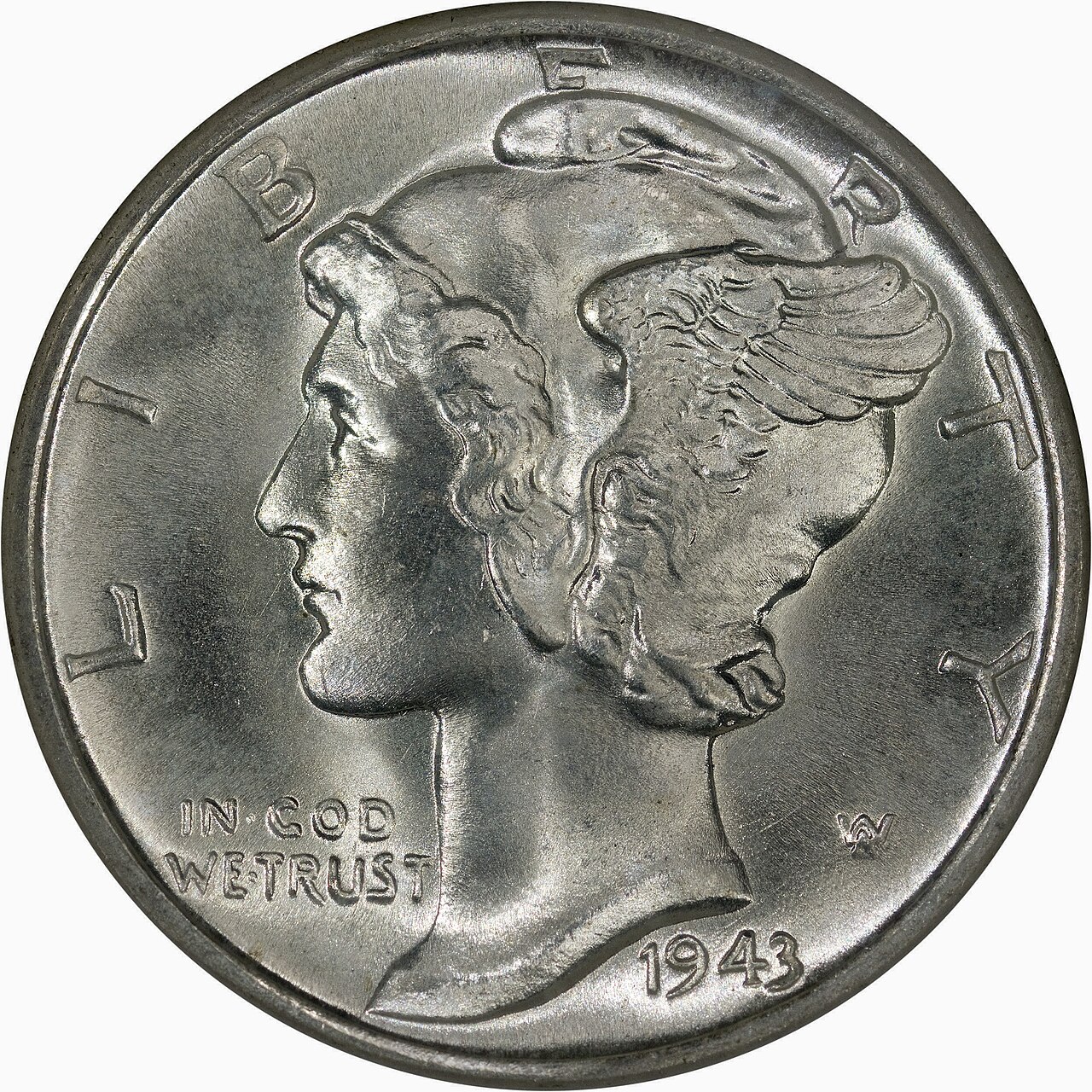 A Mercury (Winged Liberty) dime.
