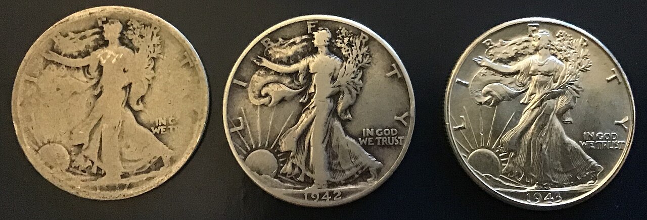 A Walking Liberty half dollar.