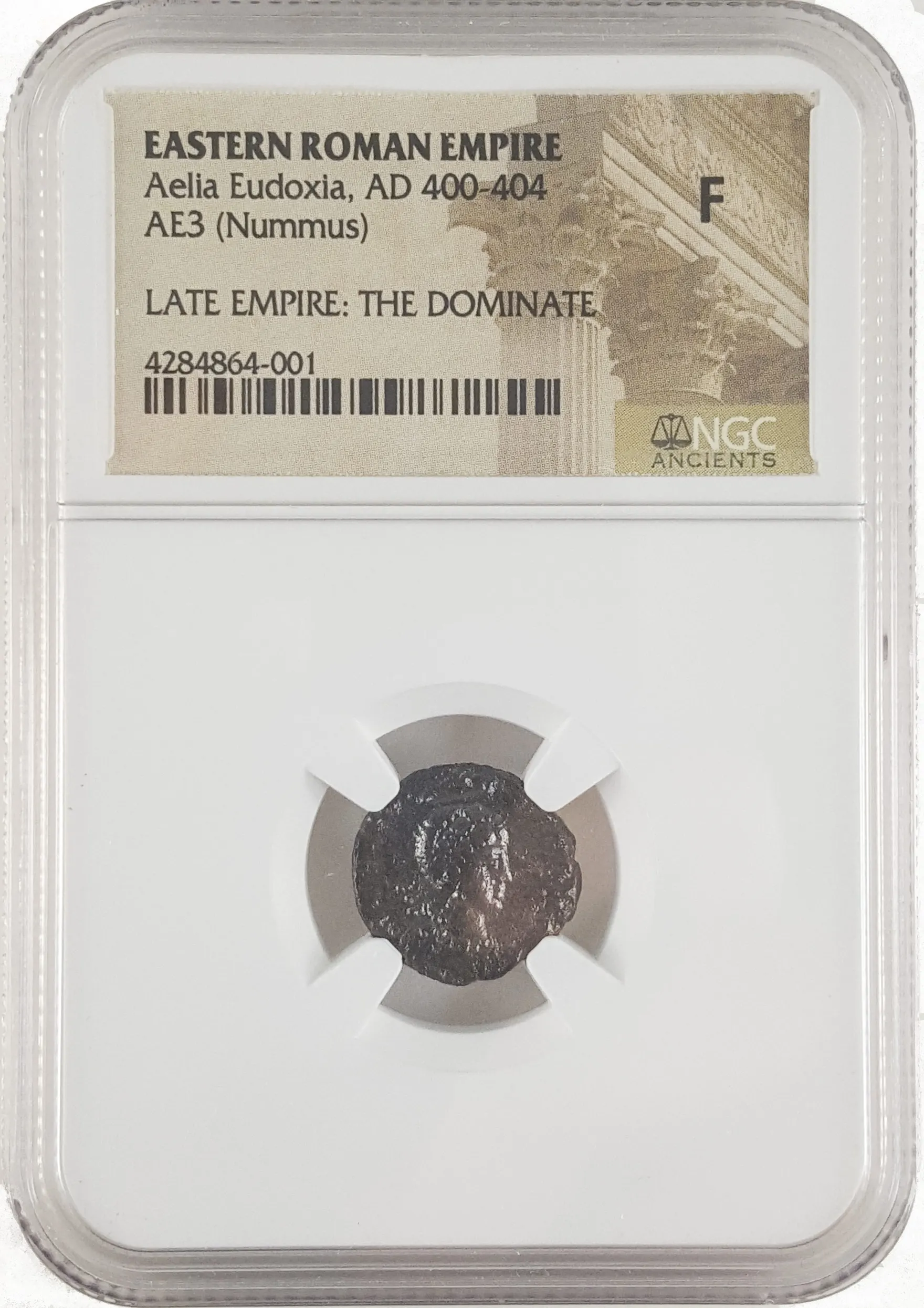 Roman Æ3 (bronze) of Aelia Eudoxia, AD 395–404