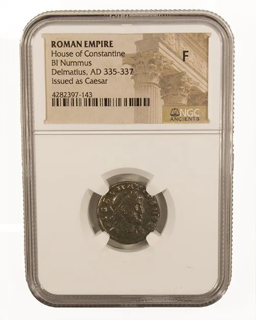 Roman Æ3 (bronze) of Delmatius, AD 335–337