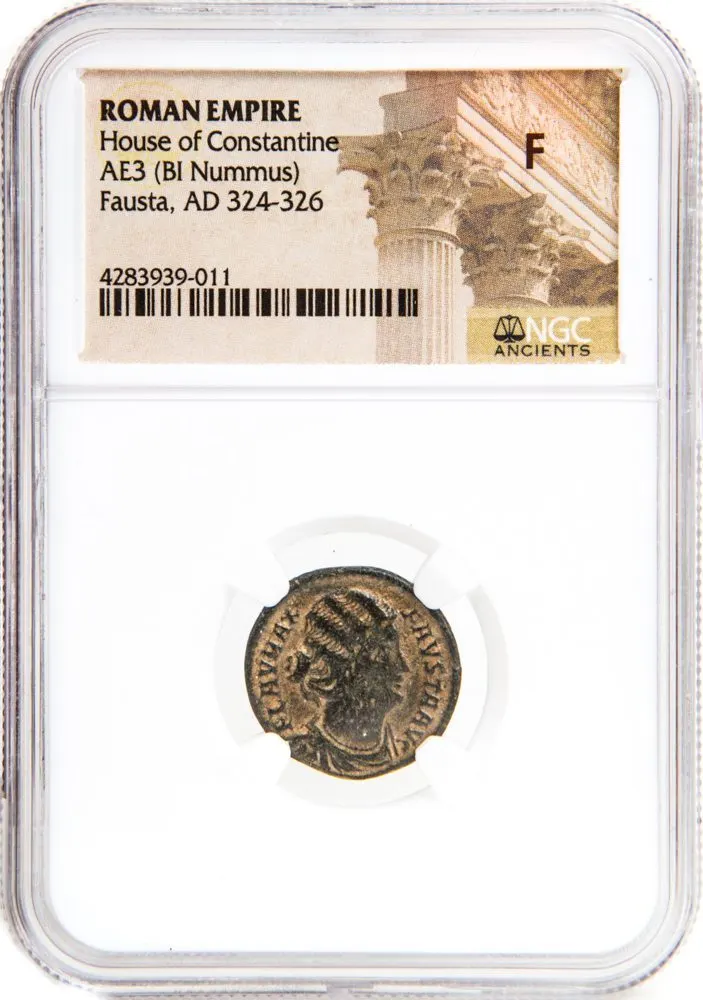 Roman Æ3 (bronze) of Fausta, AD 289–326