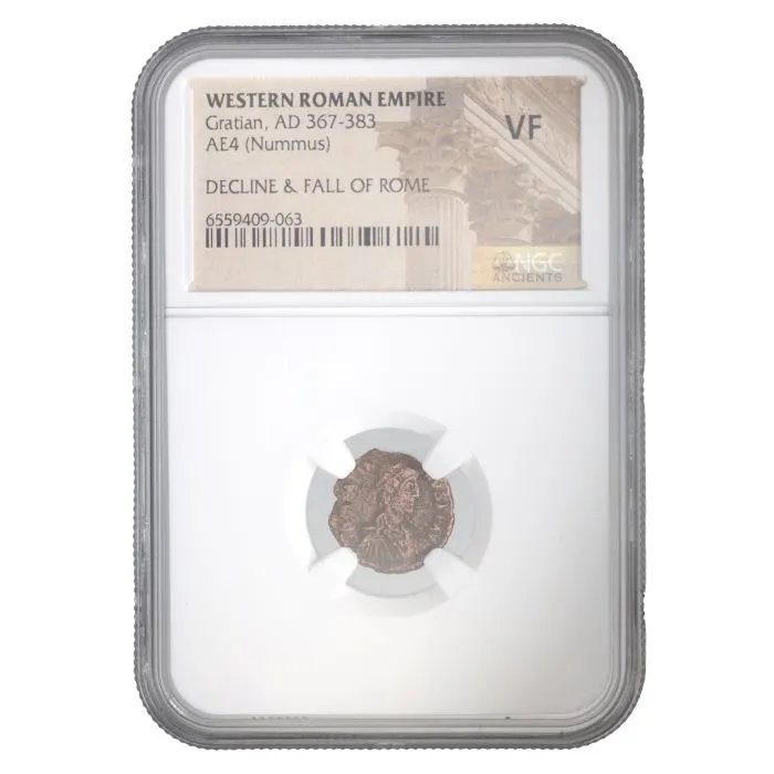 Roman Æ2 (bronze) of Gratian, AD 367–383