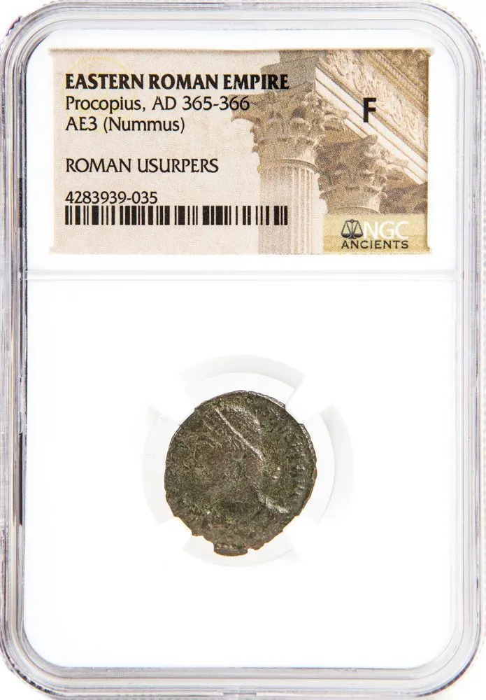 Roman Æ3 (bronze) of Procopius, AD 365–366