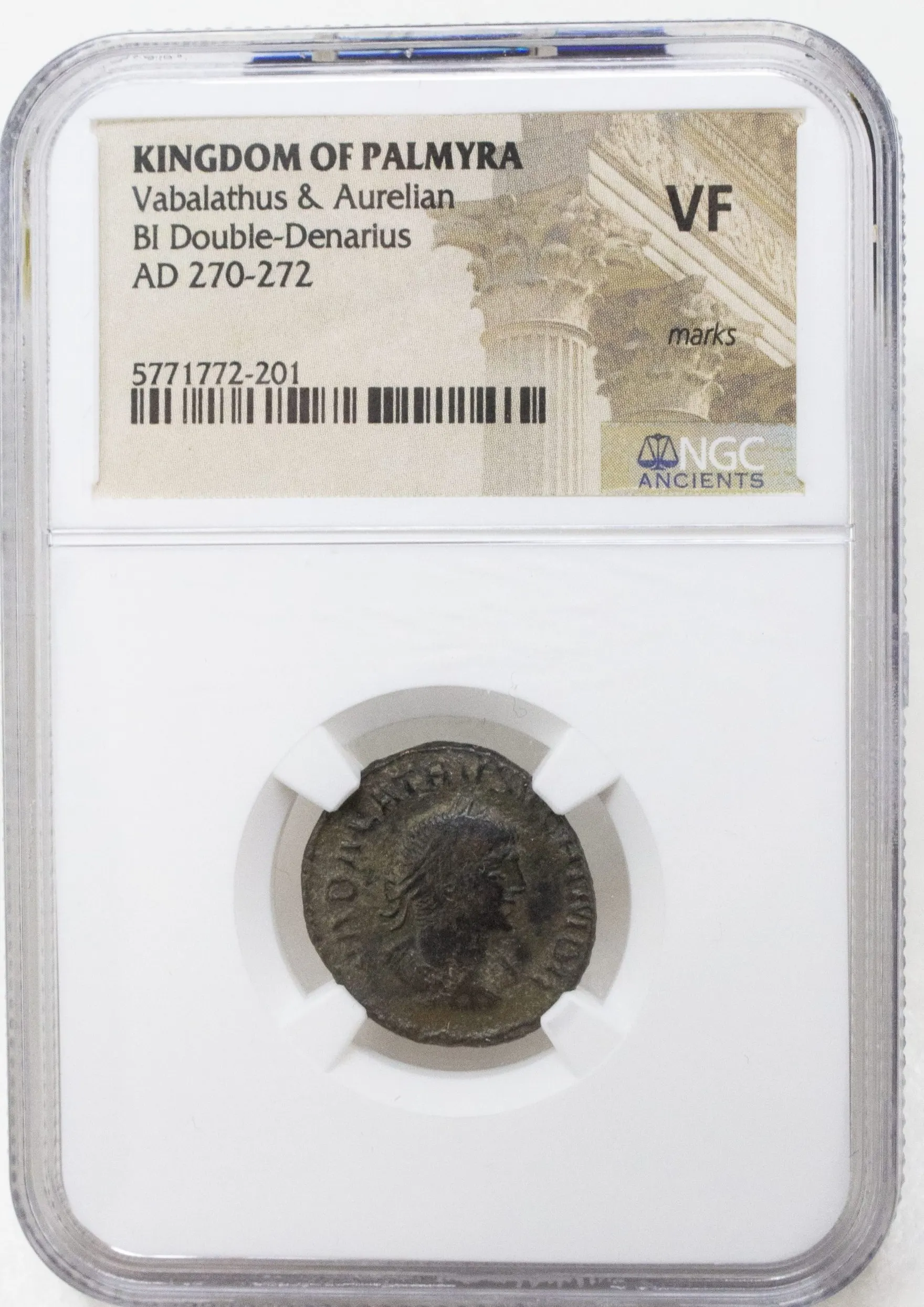 Roman Æ3 (bronze) of Vabalathus, AD 271–272