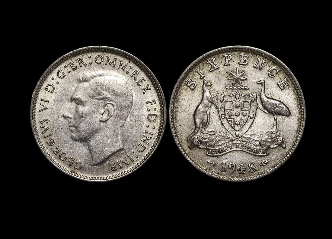 Australia, George VI, Silver Sixpence, 1948 (1 coin)