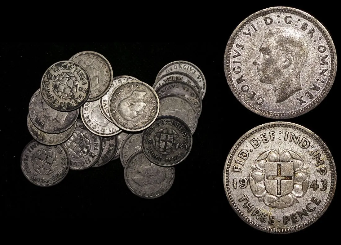 Great Britain, George VI, Silver Threepences 1943 (lot of 19) — photo 1 of 1