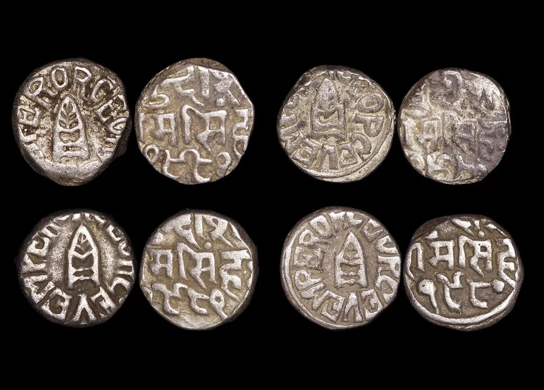 British India, Bundi, Silver Rupee, 1922–1932 (lot of 4)
