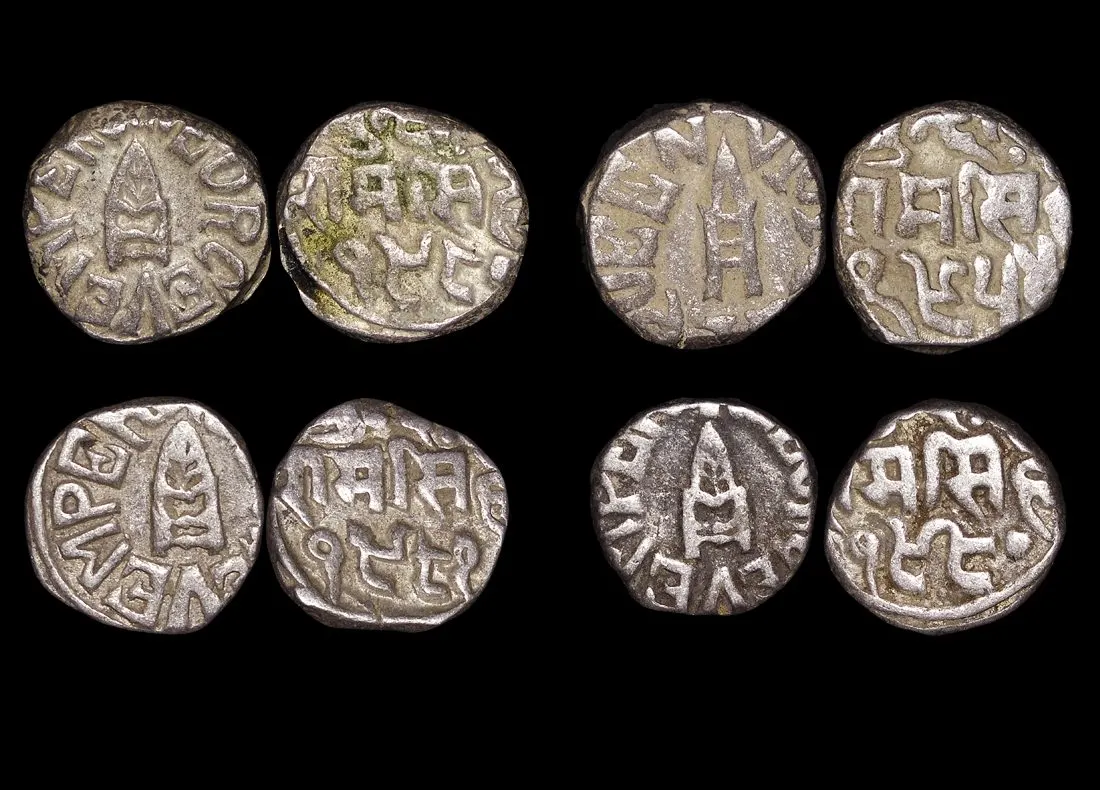 British India, Bundi, Silver Rupee, 1922–1932 (lot of 4)