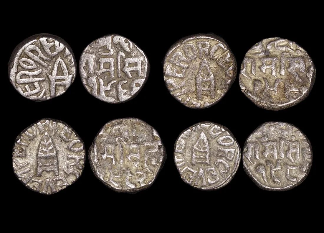 British India, Bundi, Silver Rupee, 1922–1932 (lot of 4)