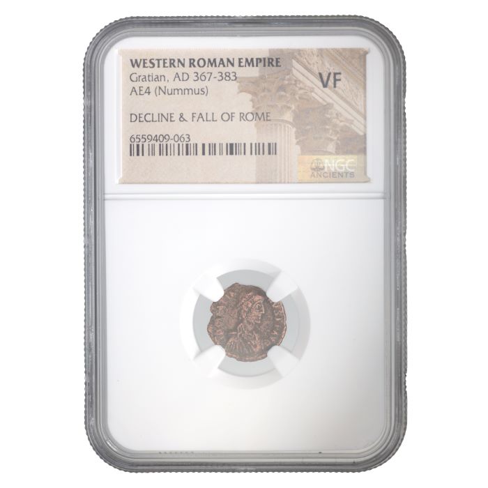 Roman Æ2 (bronze) of Gratian, AD 367–383