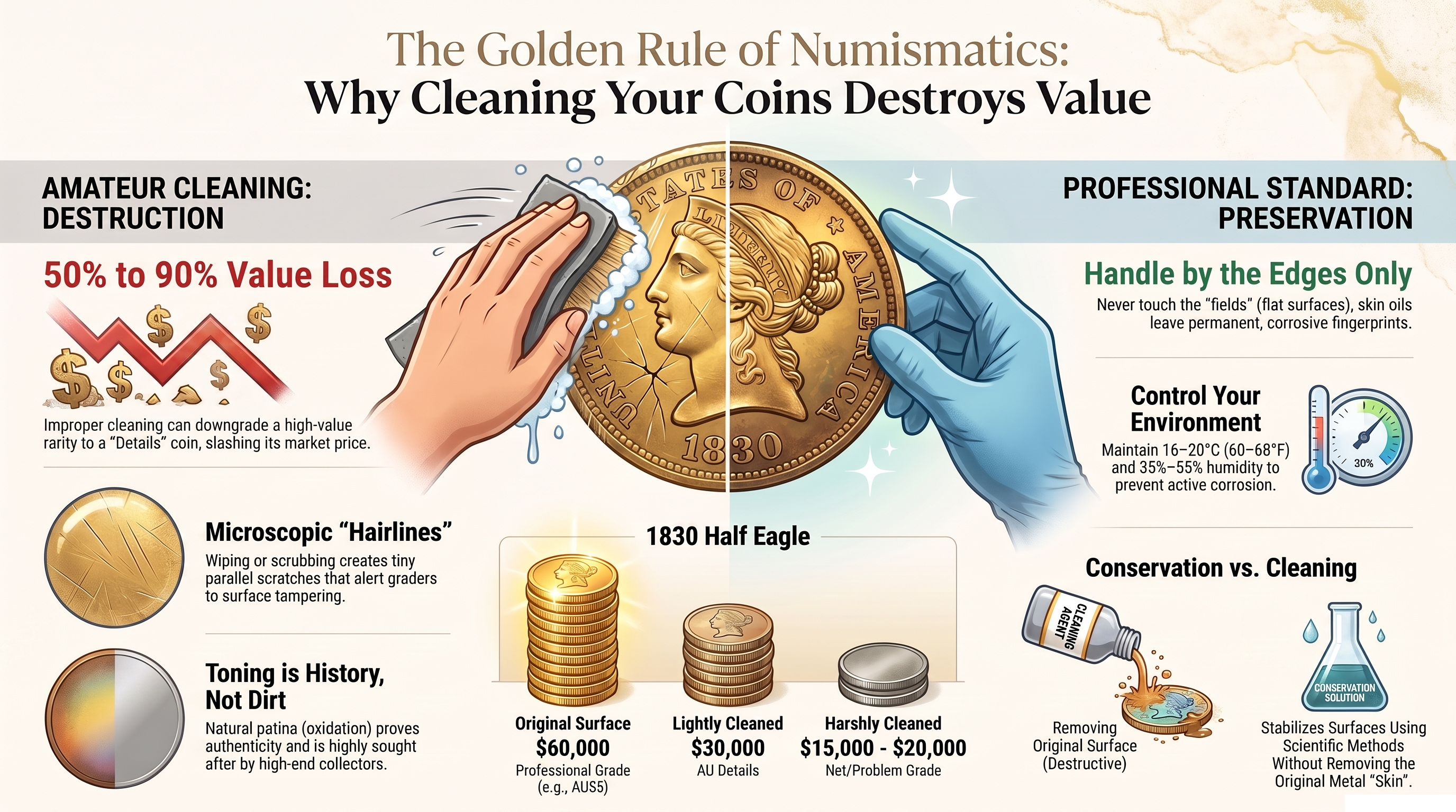 A visual guide to numismatic preservation and the perils of cleaning